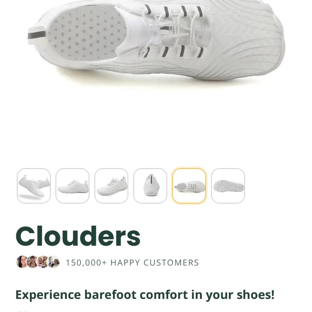 Men’s Athletic Barefoot Sneakers - White Size 11